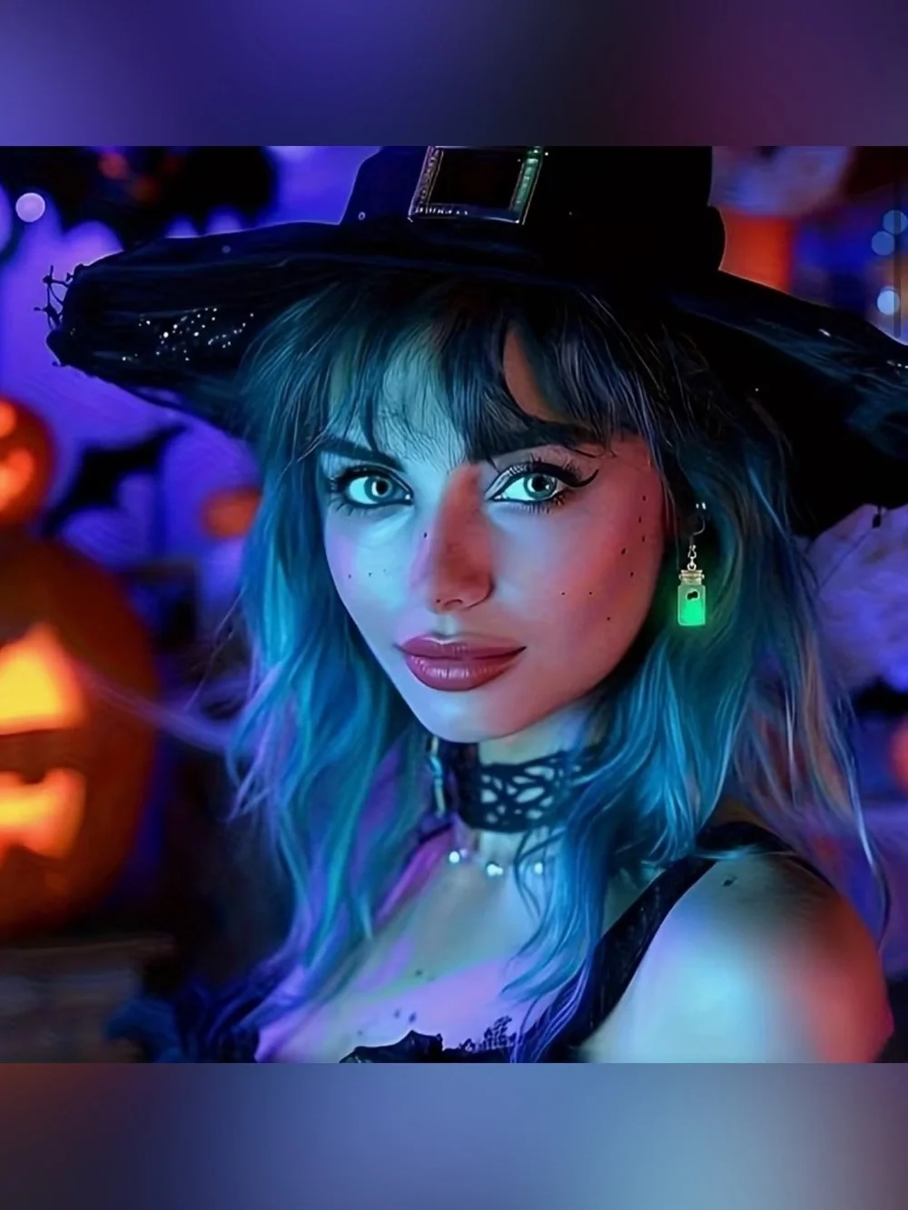 BOTTLED GHOSTS | Glow in the Dark Earrings and Necklace Set
